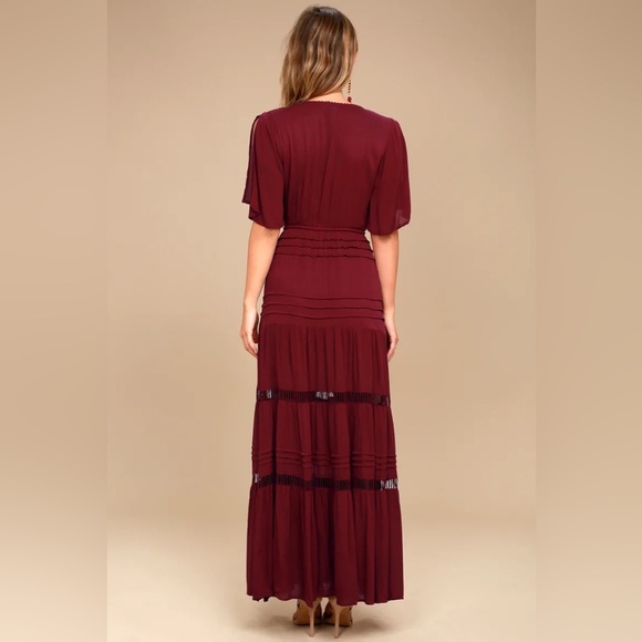Lulu's Burgundy Maxi Dress - Picture 12 of 16